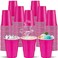 cssopenss 120 pcs 16 oz pink plastic cups Valentines Day plastic cups Hot pink Party Cups for drinking Tastings served Snacks Barbecues Picnics