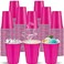 cssopenss 120 pcs 16 oz pink plastic cups Valentines Day plastic cups Hot pink Party Cups for drinking Tastings served Snacks Barbecues Picnics