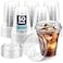 Fit Meal Prep 50 Pack 12 oz Clear Plastic Cups with Strawless Sip Lids Disposable Plastic Coffee Cups with Lids To Go Cups for Iced Coffee Smoothies Soda Party Drinks Bubble Tea Cold Beverage