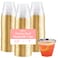 Prestee Hard Disposable Cups Heavy Duty Fancy Plastic Cups Plastic Cocktail Drinkware Disposable Drinking Cup 9 oz Bulk Drinking Glasses for Wedding 200ct Gold Tumblers