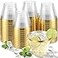 Nervure 240PCS Gold Plastic Cups 9Oz Gold Rimmed Plastic Cups Heavy Duty Disposable Clear Cup with Gold Rim Perfect for Weddings Receptions Parties