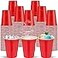 cssopenss 120 pcs 16 oz red plastic cups Christmas Plastic Cups red Party Cups Valentines Day plastic cups for drinking Tastings served Snacks Barbecues Picnics