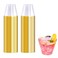 WELLIFE 120 PCS Gold Plastic Cups9 oz Clear Plastic CupsDisposable Wine Glasses for Party