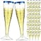 Zubebe 100 Pcs Plastic Champagne Flutes 45oz Classic Champagne Clear Plastic Cups Wedding Party Toasting Cocktail Cups Bulk Home Toasting Drinking PartyBlue