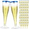 Zubebe 100 Pcs Plastic Champagne Flutes 45oz Classic Champagne Clear Plastic Cups Wedding Party Toasting Cocktail Cups Bulk Home Toasting Drinking PartyBlue