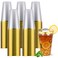 YOUTHSHIP 100 Pcs 16 Oz Disposable Plastic Gold Rimmed Elegant Cups for Wedding Birthday Baby Shower Parties