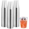 I00000 100PCS Silver Plastic Cups10 oz Clear Plastic Cups with Silver Trim HeavyDuty Disposable Hard Cup For Party Premium Cup Perfect for Wedding Party