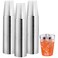 I00000 100PCS Silver Plastic Cups10 oz Clear Plastic Cups with Silver Trim HeavyDuty Disposable Hard Cup For Party Premium Cup Perfect for Wedding Party