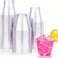 JOLLY CHEF 10 OZ Clear Disposable Plastic Cups 100 Pack Heavy Duty Clear Plastic Cups Tumblers for Wedding Thanksgiving Halloween Christmas Party