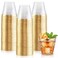 Hioasis 200Pcs 9OZ Clear Cups Plastic Disposable Cups with Gold Trim Heavy Duty BPAfree for Party Wedding Reception