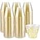 I00000 200pcs Gold Plastic Cups 9 OZ Hard Gold Glitter Disposable Cups for Cocktail Drinking Premium Disposable Plastic Glasses with Gold Glitter for Fancy Wedding Cups Elegant Party Glasses