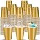 cssopenss 120 pcs Gold plastic cups 16 oz Carnival plastic Disposable Cups gold Party Cups for drinking Tastings served Snacks Barbecues Picnics
