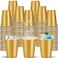 cssopenss 120 pcs Gold plastic cups 16 oz Carnival plastic Disposable Cups gold Party Cups for drinking Tastings served Snacks Barbecues Picnics