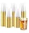 Ciaell 120PCS Gold Plastic Cups 10Oz Heavy Duty Clear Plastic Cups with Gold Rim Gold Rim Disposable Cups for Wedding Birthday