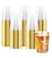 Ciaell 120PCS Gold Plastic Cups 10Oz Heavy Duty Clear Plastic Cups with Gold Rim Gold Rim Disposable Cups for Wedding Birthday