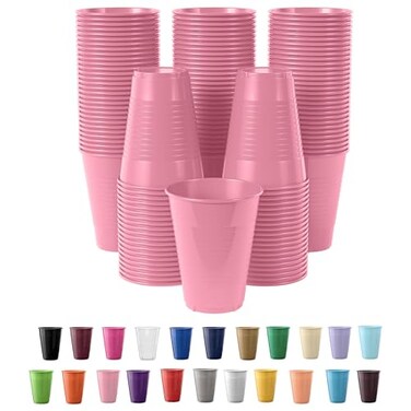 Party Solids Pink Plastic Cups 12 Oz Pack Of 100