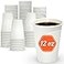 Dealusy 200 Count 12 oz Coffee Cups LeakFree Food Safe Paper Cups 12 oz Disposable 12oz White Paper Cups for Cold and Hot Drinks