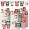 Layhit 240 Pcs Christmas Hot Cocoa Coffee Paper Cups 8 oz Small Size Disposable Hot Beverage Chocolate Coffee Drinking Cups Bulk for Xmas Holiday Party Bar Drinkware Supplies