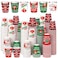 Layhit 240 Pcs Christmas Hot Cocoa Coffee Paper Cups 8 oz Small Size Disposable Hot Beverage Chocolate Coffee Drinking Cups Bulk for Xmas Holiday Party Bar Drinkware Supplies