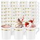 Baderke 48 Pcs Plastic Coffee Cups with Rim 8 oz Disposable Coffee Mugs with Handle Disposable Tea Cups Espresso Beverage Plastic Mugs for Wedding WhiteGold