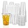 TashiBox TahiBox Plastic cups with lids and straws 16 oz 100sets 100 cups 100 flat lids 100 strawsclear crystal disposable iced coffee cups with lids