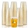 I00000 200pcs Gold Plastic Cups 10 OZ Hard Gold Glitter Disposable Cups For Cocktail And Drinking Premium Disposable Plastic Cup with Gold Glitter For Fancy Elegant Party Cup