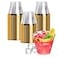 Goodluck 100PCS 9oz Gold Plastic Cups for Party Disposable Gold Rim Cups Plastic Cocktail Glasses for Wedding Thanksgiving Christmas and Parties