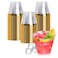 Goodluck 100PCS 9oz Gold Plastic Cups for Party Disposable Gold Rim Cups Plastic Cocktail Glasses for Wedding Thanksgiving Christmas and Parties