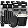 Uiifan 100 Set 4oz Disposable Espresso Cups with Lids Ripple Corrugated Paper Disposable Coffee Insulated Hot Ripple Cups for hot Chocolate Tea and Cocoa DrinksBlack