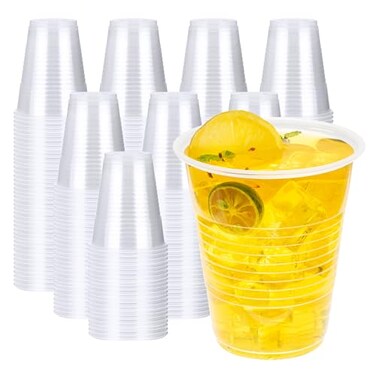 YEEHAW 12 oz Plastic Cups 300 Pack Clear Disposable Drinking Cups for Cold Beverages Transparent Party Cups BPAFree