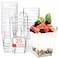 Eupako 25 Pack 5 OZ Plastic Mini Dessert Cups with Spoons Clear Small Parfait Cups Square Appetizer Cups for Fruit Pudding Mousse Ice Cream Party Wedding Valentines Day