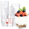 Eupako 25 Pack 5 OZ Plastic Mini Dessert Cups with Spoons Clear Small Parfait Cups Square Appetizer Cups for Fruit Pudding Mousse Ice Cream Party Wedding Valentines Day