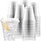 Durameg 100 Count 12 oz Crystal Clear PET Plastic Disposable Cups with SipThru Lids