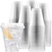 Durameg 100 Count 12 oz Crystal Clear PET Plastic Disposable Cups with SipThru Lids