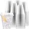 Durameg 100 Count 12 oz Crystal Clear PET Plastic Disposable Cups with SipThru Lids