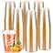 Goodluck 14 oz 200 PCS Gold Glitter Plastic Cups Disposable Glitter Cups Elegant Plastic Cocktail Glasses Fancy Party Cups for Wedding Birthday Holiday