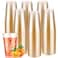 Goodluck 14 oz 200 PCS Gold Glitter Plastic Cups Disposable Glitter Cups Elegant Plastic Cocktail Glasses Fancy Party Cups for Wedding Birthday Holiday