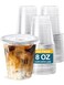 SHOPDAY 8 ozPlasticCupswithLids 200 Pack Disposable Clear Cups with Lids Small Cup for Cold Drink Smoothie Food Coffee Cup