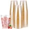 Goodluck 10 oz 50 PCS Gold Glitter Plastic Cups Disposable Glitter Cups Elegant Plastic Cocktail Glasses Fancy Party Cups for Wedding Birthday Holiday