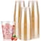 Goodluck 10 oz 50 PCS Gold Glitter Plastic Cups Disposable Glitter Cups Elegant Plastic Cocktail Glasses Fancy Party Cups for Wedding Birthday Holiday