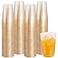 I00000 100 Pack 12 oz Gold Glitter Cups Clear Disposable Cups Gold Plastic Wine Glasses Cocktail Glasses Heavy Duty Cups 12 Ounce Glitter Plastic Tumblers for Party