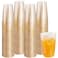 I00000 100 Pack 12 oz Gold Glitter Cups Clear Disposable Cups Gold Plastic Wine Glasses Cocktail Glasses Heavy Duty Cups 12 Ounce Glitter Plastic Tumblers for Party