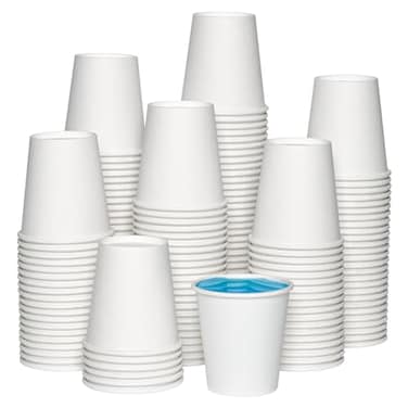 JOLLY CHEF 3oz Paper Cups 300 Packs for Hot Beverages Disposable Small Mouthwash Cups Ideal for Bathroom Home Party