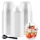 Szsrcywd 100Pcs 10oz Plastic Dessert Cups with Dome Lids50Pcs Disposable Clear Parfait Party CupNo Hole and 50Pcs SporksSnack Containers Bowls for CakeMousseMilkshakeYogurtIce CreamFruits