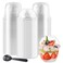 Szsrcywd 100Pcs 10oz Plastic Dessert Cups with Dome Lids50Pcs Disposable Clear Parfait Party CupNo Hole and 50Pcs SporksSnack Containers Bowls for CakeMousseMilkshakeYogurtIce CreamFruits