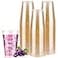 Goodluck 12 oz 50 PCS Gold Glitter Plastic Cups Disposable Glitter Cups Elegant Plastic Cocktail Glasses Fancy Party Cups for Wedding Birthday Holiday