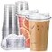 Aatriet 20 oz Clear Plastic Cups with StrawlessSipLids 25 Sets Disposable Cup Plastic Iced Coffee Cups To Go Cup with Sip Through Lids for Smoothie Milkshake Cold Drinks for Party Wedding Event