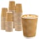 BYSNOW 100 Pack 12 oz Coffee Cups Disposable Insulated Hot Cups To Go Paper Coffee Cups Corrugated Ripple Wall Cup for Hot Drink Office Coffee Bar Champagne 12 oz