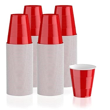 Lilymicky 240 Pack 12 oz Disposable Plastic Cups Red Party Plastic Cups for Parties Picnics and BBQ