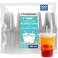 Freshware 12 oz Clear Disposable Plastic Cups with Flat Lids and Straws 100 Pack Clear Plastic Cups Tumblers Heavyduty Party Glasses Disposable Cups for Thanksgiving Halloween Christmas Party